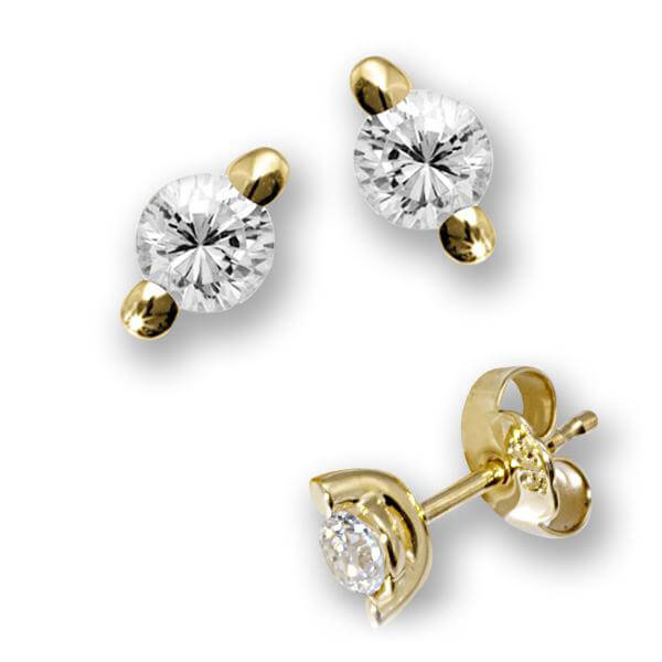 Ohrstecker Gelbgold 585  2 Krappenmit 0,44 ct. tw, vs Eternal Touch