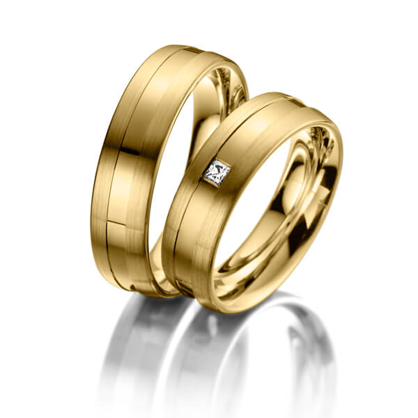 Trauringe Gelbgold 375 mit 0,05 ct. tw, vs 123gold MyStyle