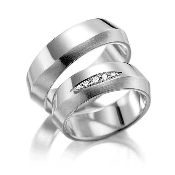 Trauringe Platin 950 mit 0,09 ct. tw, si 123gold - par excellence