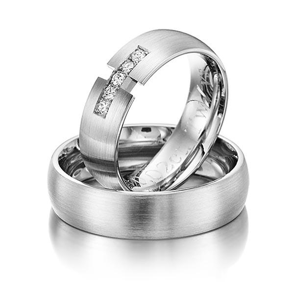 Trauringe Weißgold 585 mit 0,1 ct. tw, si 123gold MyStyle