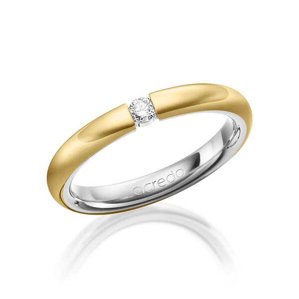 bicolor Trauring/Ehering in aussen Gelbgold 750 , innen Platin 950 mit zus. 0,08 ct. Brillant tw, si von acredo - A-1475-7 bicolor Trauring/Ehering in aussen Gelbgold 750 , innen Platin 950 mit zus. 0,08 ct. Brillant tw, si von acredo - A-1475-7