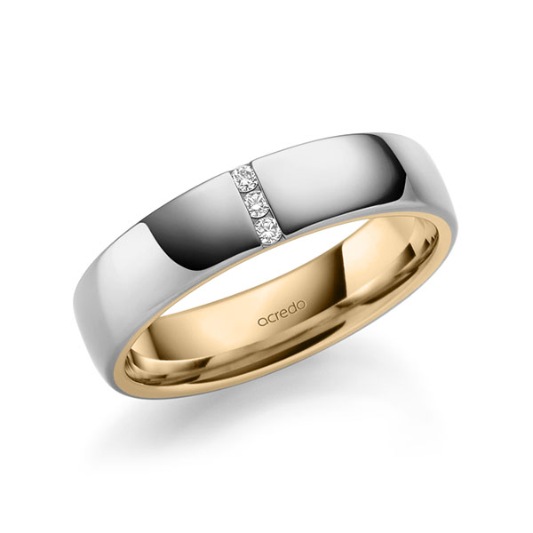 bicolor Trauring/Ehering in außen Graugold 585 , innen Roségold 585 mit zus. 0,06 ct. Brillant tw, si von acredo - A-1940-14 bicolor Trauring/Ehering in außen Graugold 585 , innen Roségold 585 mit zus. 0,06 ct. Brillant tw, si von acredo - A-1940-14