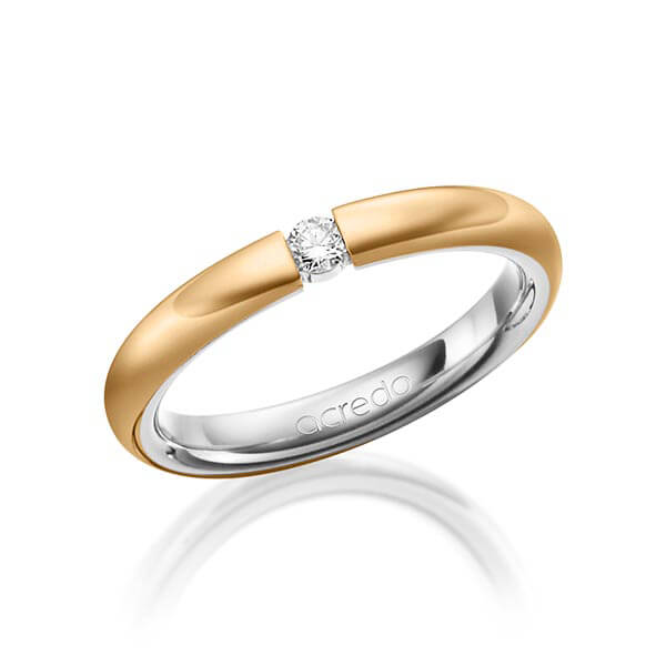 bicolor Trauring/Ehering in aussen Roségold 750 , innen Platin 950 mit zus. 0,08 ct. Brillant tw, si von acredo - A-1475-10 bicolor Trauring/Ehering in aussen Roségold 750 , innen Platin 950 mit zus. 0,08 ct. Brillant tw, si von acredo - A-1475-10