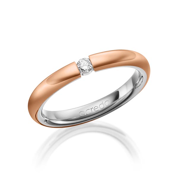 bicolor Trauring/Ehering in aussen Rotgold 585 , innen Graugold 585 mit zus. 0,08 ct. Brillant tw, si von acredo - A-1475-14 bicolor Trauring/Ehering in aussen Rotgold 585 , innen Graugold 585 mit zus. 0,08 ct. Brillant tw, si von acredo - A-1475-14