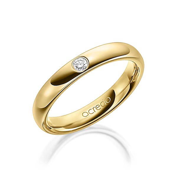 klassischer Trauring/Ehering in aussen Gelbgold 585 , innen Gelbgold 585 mit zus. 0,06 ct. Brillant tw, si von acredo - A-1476-6 klassischer Trauring/Ehering in aussen Gelbgold 585 , innen Gelbgold 585 mit zus. 0,06 ct. Brillant tw, si von acredo - A-1476-6
