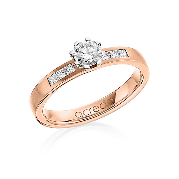 klassischer Trauring/Ehering in Rotgold 750 mit 0,4 ct. + zus. 0,18 ct. Brillant & Prinzess-Diamant tw, vs tw, si von acredo - A-1268-14 klassischer Trauring/Ehering in Rotgold 750 mit 0,4 ct. + zus. 0,18 ct. Brillant & Prinzess-Diamant tw, vs tw, si von acredo - A-1268-14