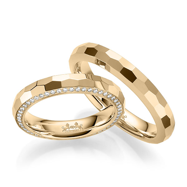 Paar klassische Memoire-Trauringe/Eheringe in Roségold 585 vollausgefasst mit zus. 0,53 ct. Brillant tw, si von Steinberg - Q-1683-2 Paar klassische Memoire-Trauringe/Eheringe in Roségold 585 vollausgefasst mit zus. 0,53 ct. Brillant tw, si von Steinberg - Q-1683-2