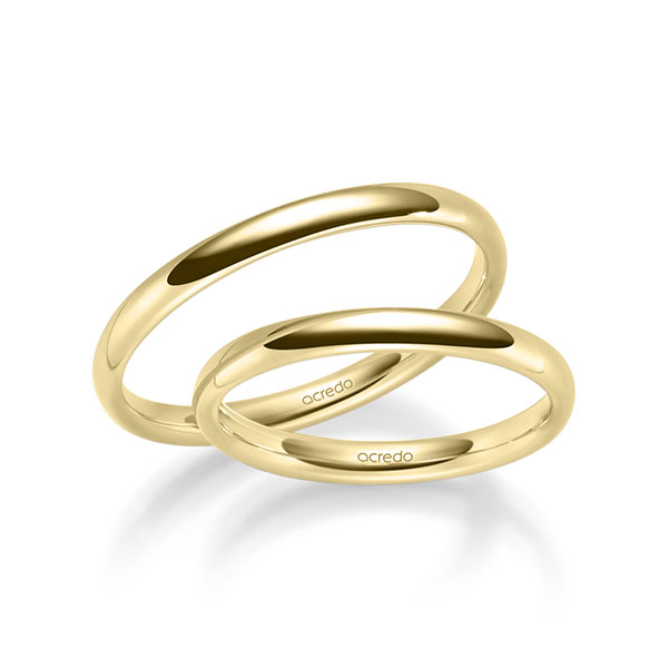 Paar klassische Trauringe/Eheringe in Gelbgold 375 von acredo - S-1262-1 Paar klassische Trauringe/Eheringe in Gelbgold 375 von acredo - S-1262-1