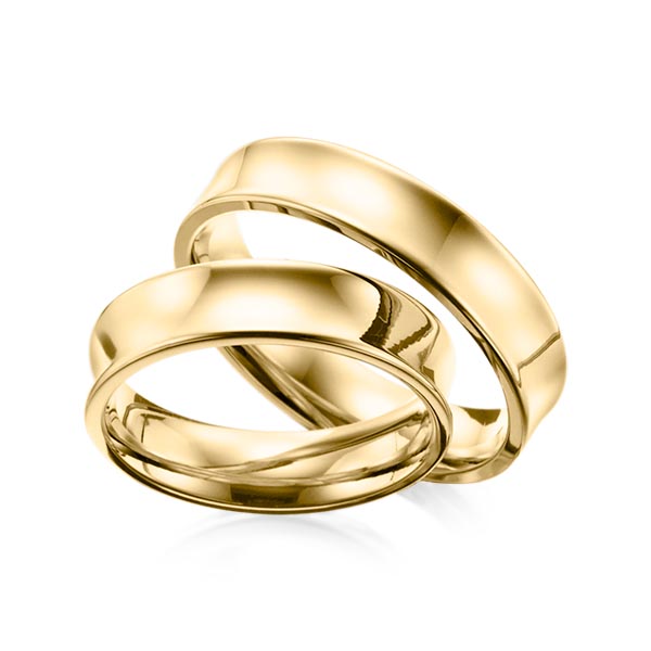 Paar klassische Trauringe/Eheringe in Gelbgold 585 von Steinberg - Q-1015-2 Paar klassische Trauringe/Eheringe in Gelbgold 585 von Steinberg - Q-1015-2