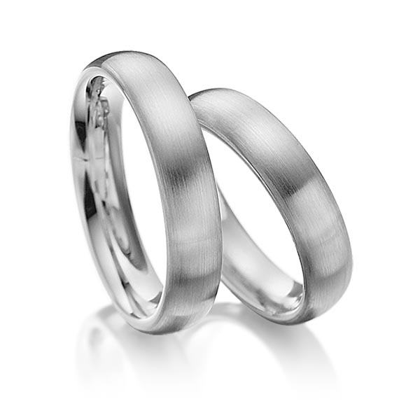 Paar klassische Trauringe/Eheringe in Palladium 585 von Steinberg - Q-1012-6 Paar klassische Trauringe/Eheringe in Palladium 585 von Steinberg - Q-1012-6
