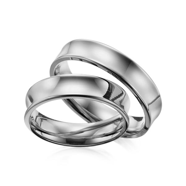 Paar klassische Trauringe/Eheringe in Palladium 585 von Steinberg - Q-1015-6 Paar klassische Trauringe/Eheringe in Palladium 585 von Steinberg - Q-1015-6