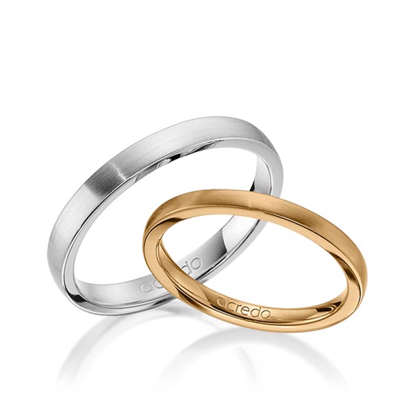 Paar klassische Trauringe/Eheringe in Roségold 585 von acredo - A-1407-10 Paar klassische Trauringe/Eheringe in Roségold 585 von acredo - A-1407-10