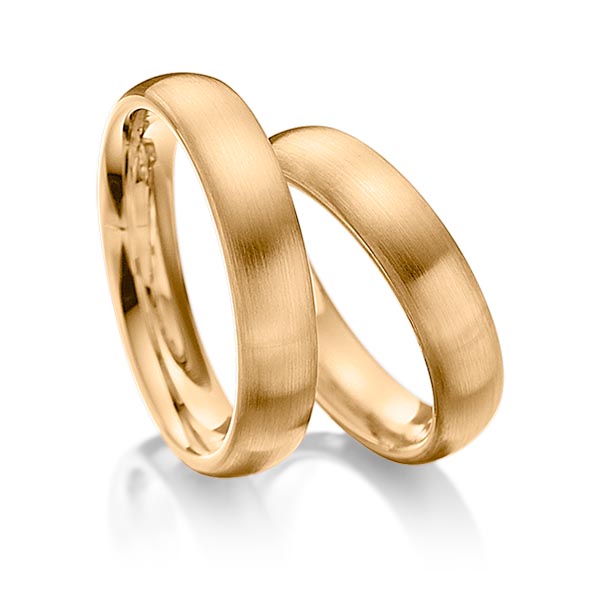Paar klassische Trauringe/Eheringe in Roségold 585 von Steinberg - Q-1012-5 Paar klassische Trauringe/Eheringe in Roségold 585 von Steinberg - Q-1012-5
