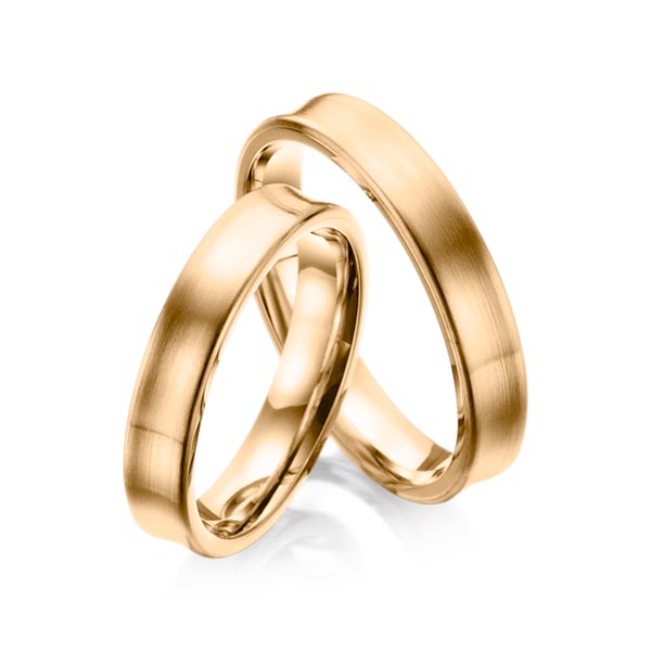 Paar klassische Trauringe/Eheringe in Roségold 585 von Steinberg - Q-1014-5 Paar klassische Trauringe/Eheringe in Roségold 585 von Steinberg - Q-1014-5
