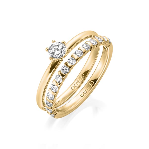 Ring-Set in Gelbgold 585 mit zus. 0,55 ct. Brillant tw, si tw, vs von acredo - A-1992-6 Ring-Set in Gelbgold 585 mit zus. 0,55 ct. Brillant tw, si tw, vs von acredo - A-1992-6