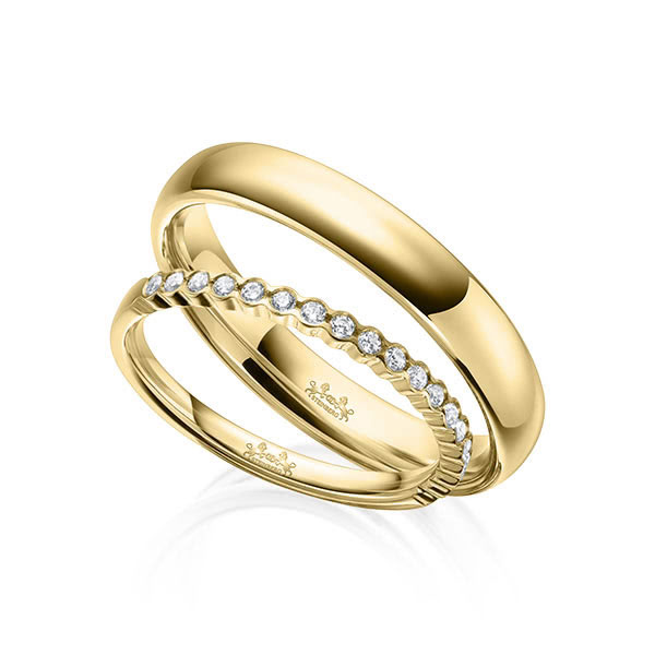 Set in Gelbgold 585 halbausgefasst mit zus. 0,18 ct. Brillant tw, si von Steinberg - Q-1617-2 Set in Gelbgold 585 halbausgefasst mit zus. 0,18 ct. Brillant tw, si von Steinberg - Q-1617-2