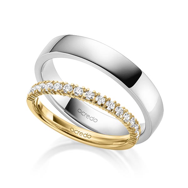 Set in Gelbgold 585 halbausgefasst mit zus. 0,3 ct. Brillant tw, vs von acredo - A-1879-2 Set in Gelbgold 585 halbausgefasst mit zus. 0,3 ct. Brillant tw, vs von acredo - A-1879-2