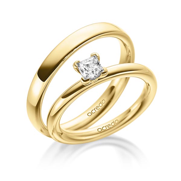 Set in Gelbgold 585 mit 0,5 ct. Brillant tw, vs von acredo - A-1931-2 Set in Gelbgold 585 mit 0,5 ct. Brillant tw, vs von acredo - A-1931-2