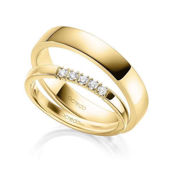 Set in Gelbgold 585 mit zus. 0,1 ct. Brillant tw, vs von acredo - A-1876-2 Set in Gelbgold 585 mit zus. 0,1 ct. Brillant tw, vs von acredo - A-1876-2