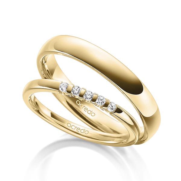 Set in Gelbgold 585 mit zus. 0,1 ct. Brillant tw, vs von acredo - A-1890-4 Set in Gelbgold 585 mit zus. 0,1 ct. Brillant tw, vs von acredo - A-1890-4