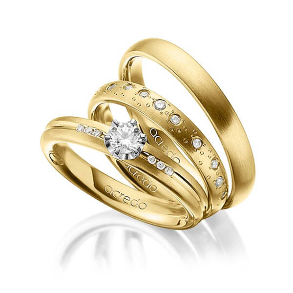 Set in Gelbgold 585 mit zus. 0,519 ct. Brillant tw, si von acredo - A-1443-1 Set in Gelbgold 585 mit zus. 0,519 ct. Brillant tw, si von acredo - A-1443-1