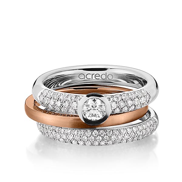 Set in Graugold 585 mit zus. 0,99 ct. Brillant tw, si tw, vs von acredo - A-1286-10 Set in Graugold 585 mit zus. 0,99 ct. Brillant tw, si tw, vs von acredo - A-1286-10