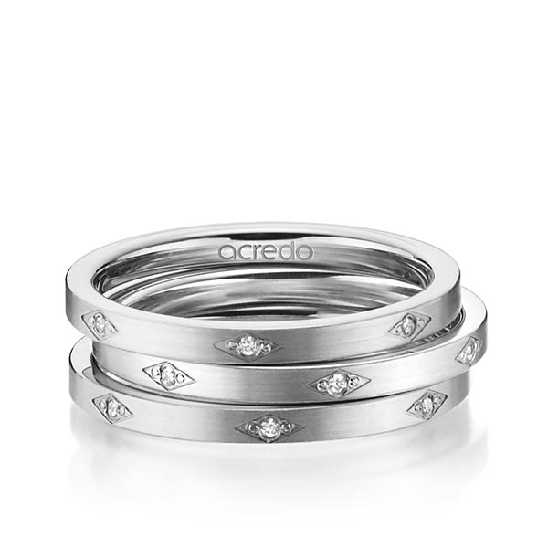 Set in Platin 950 mit zus. 0,105 ct. Brillant tw, si von acredo - A-1446-13 Set in Platin 950 mit zus. 0,105 ct. Brillant tw, si von acredo - A-1446-13