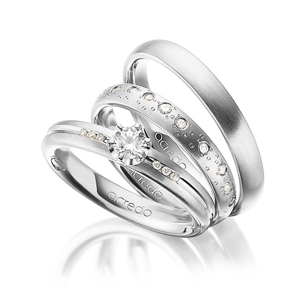 Set in Platin 950 mit zus. 0,519 ct. Brillant tw, si von acredo - A-1443-16 Set in Platin 950 mit zus. 0,519 ct. Brillant tw, si von acredo - A-1443-16