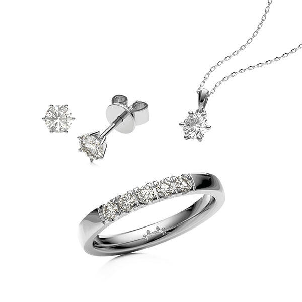 Set in Platin 950 mit zus. 1 ct. Brillant tw, if von Steinberg - Q-1668-2 Set in Platin 950 mit zus. 1 ct. Brillant tw, if von Steinberg - Q-1668-2