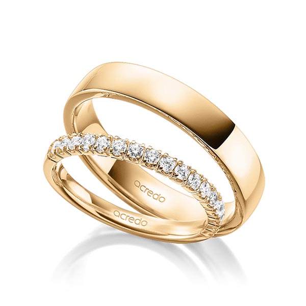 Set in Roségold 585 halbausgefasst mit zus. 0,32 ct. Brillant tw, vs von acredo - A-1898-2 Set in Roségold 585 halbausgefasst mit zus. 0,32 ct. Brillant tw, vs von acredo - A-1898-2