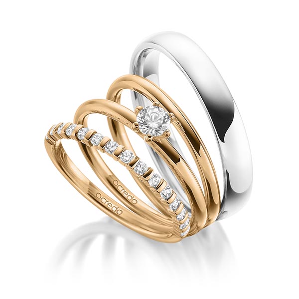 Set in Roségold 585 halbausgefasst mit zus. 0,55 ct. Brillant tw, vs tw, si von acredo - A-1895-1 Set in Roségold 585 halbausgefasst mit zus. 0,55 ct. Brillant tw, vs tw, si von acredo - A-1895-1