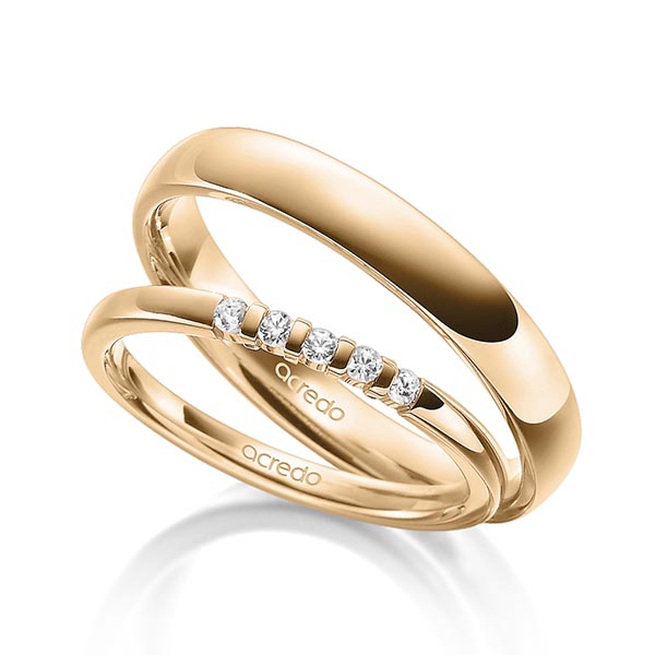 Set in Roségold 585 mit zus. 0,1 ct. Brillant tw, vs von acredo - A-1890-2 Set in Roségold 585 mit zus. 0,1 ct. Brillant tw, vs von acredo - A-1890-2