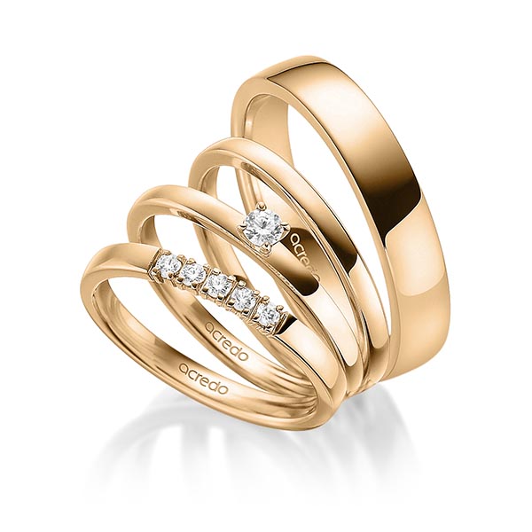 Set in Roségold 585 mit zus. 0,25 ct. Brillant tw, vs tw, si von acredo - A-1878-3 Set in Roségold 585 mit zus. 0,25 ct. Brillant tw, vs tw, si von acredo - A-1878-3