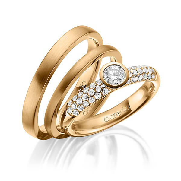 Set in Roségold 585 mit zus. 0,61 ct. Brillant tw, si tw, vs von acredo - A-1424-7 Set in Roségold 585 mit zus. 0,61 ct. Brillant tw, si tw, vs von acredo - A-1424-7