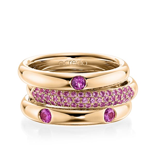 Set in Roségold 585 mit zus. 0,872 ct. Brillant Saphir Pink (A 10) Saphir Hellpink (A 6) von acredo - A-1906-1 Set in Roségold 585 mit zus. 0,872 ct. Brillant Saphir Pink (A 10) Saphir Hellpink (A 6) von acredo - A-1906-1