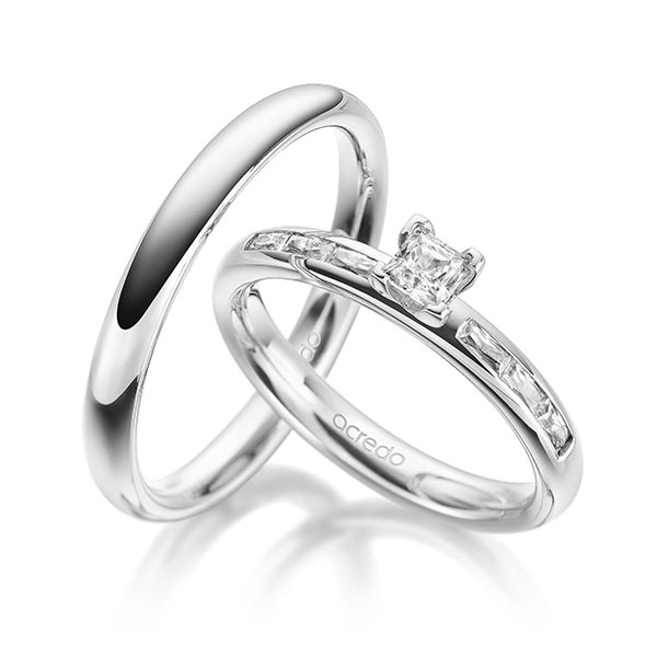 Set in Weißgold 585 mit 0,3 ct. + zus. 0,3 ct. Brillant tw, vs von acredo - A-1932-1 Set in Weißgold 585 mit 0,3 ct. + zus. 0,3 ct. Brillant tw, vs von acredo - A-1932-1