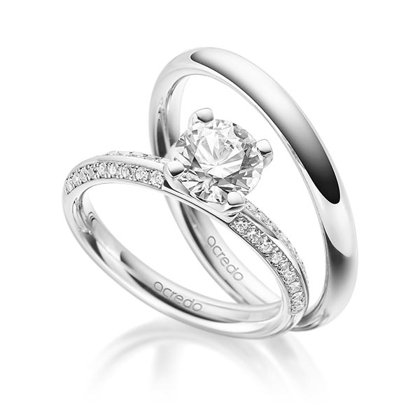 Set in Weißgold 585 mit 1,5 ct. + zus. 0,288 ct. Brillant tw, vs tw, si von acredo - A-1929-1 Set in Weißgold 585 mit 1,5 ct. + zus. 0,288 ct. Brillant tw, vs tw, si von acredo - A-1929-1