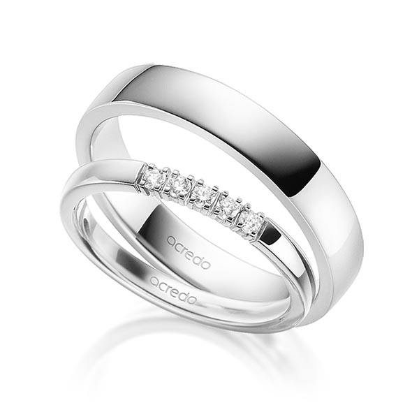 Set in Weißgold 585 mit zus. 0,1 ct. Brillant tw, vs von acredo - A-1876-1 Set in Weißgold 585 mit zus. 0,1 ct. Brillant tw, vs von acredo - A-1876-1