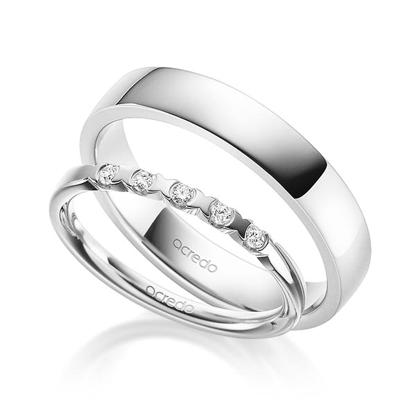 Set in Weißgold 585 mit zus. 0,1 ct. Brillant tw, vs von acredo - A-1885-4 Set in Weißgold 585 mit zus. 0,1 ct. Brillant tw, vs von acredo - A-1885-4