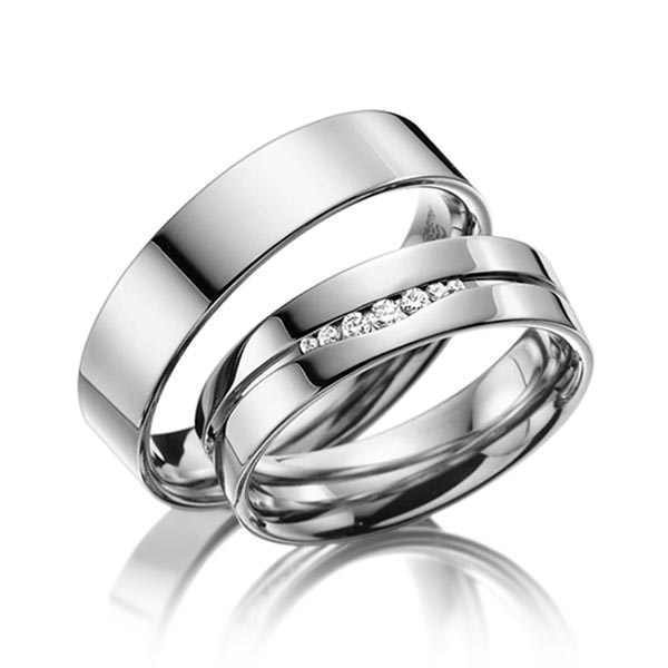 Set Klassieke trouwringen in dark grey gold 14 kt. met in totaal 0,338 ct. Briljant tw/si van acredo - A-3004-6 Set Klassieke trouwringen in dark grey gold 14 kt. met in totaal 0,338 ct. Briljant tw/si van acredo - A-3004-6