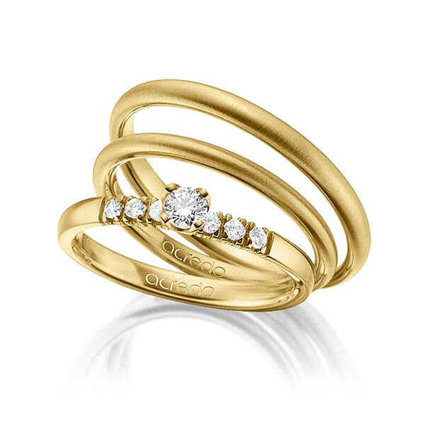 Tri-Set in Gelbgold 585 mit zus. 0,27 ct. Brillant tw, si von acredo - A-1430-8 Tri-Set in Gelbgold 585 mit zus. 0,27 ct. Brillant tw, si von acredo - A-1430-8