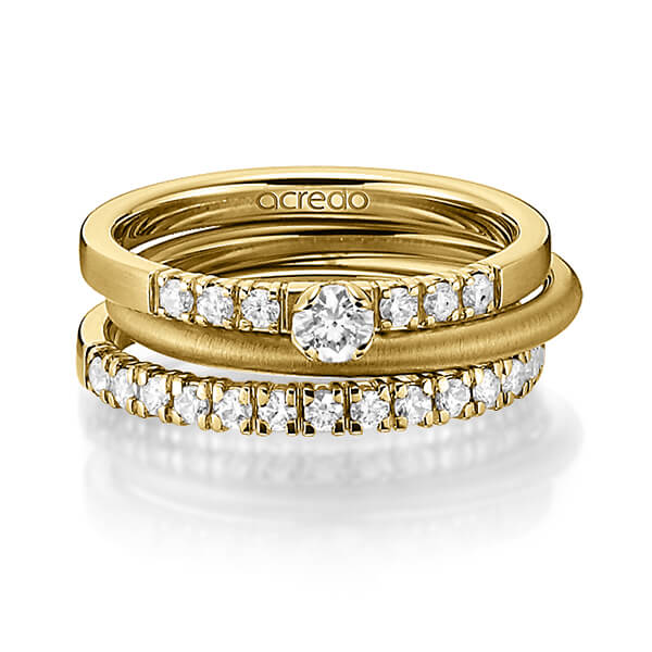 Tri-Set in Gelbgold 585 mit zus. 0,59 ct. Brillant tw, si von acredo - A-1439-5 Tri-Set in Gelbgold 585 mit zus. 0,59 ct. Brillant tw, si von acredo - A-1439-5