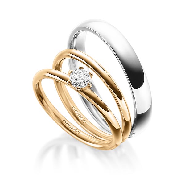 Tri-Set in Roségold 585 mit zus. 0,25 ct. Brillant tw, si von acredo - A-1899-1 Tri-Set in Roségold 585 mit zus. 0,25 ct. Brillant tw, si von acredo - A-1899-1