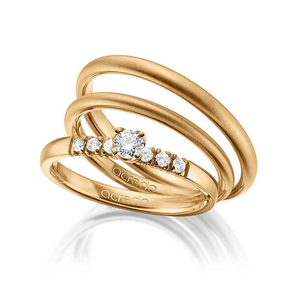 Tri-Set in Roségold 585 mit zus. 0,27 ct. Brillant tw, si von acredo - A-1430-9 Tri-Set in Roségold 585 mit zus. 0,27 ct. Brillant tw, si von acredo - A-1430-9