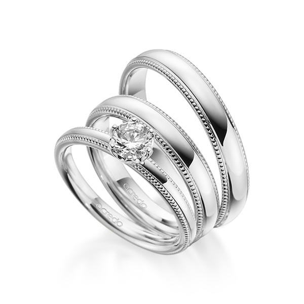 Tri-Set in Weißgold 585 mit 0,5 ct. Brillant tw, si von acredo - A-1860-4 Tri-Set in Weißgold 585 mit 0,5 ct. Brillant tw, si von acredo - A-1860-4