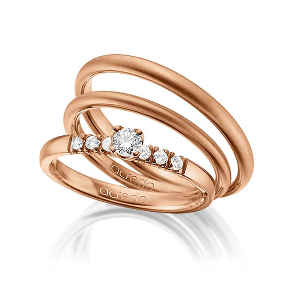 Tri-Set in Weißgold 750 mit zus. 0,27 ct. Brillant tw, si von acredo - A-1430-11 Tri-Set in Weißgold 750 mit zus. 0,27 ct. Brillant tw, si von acredo - A-1430-11