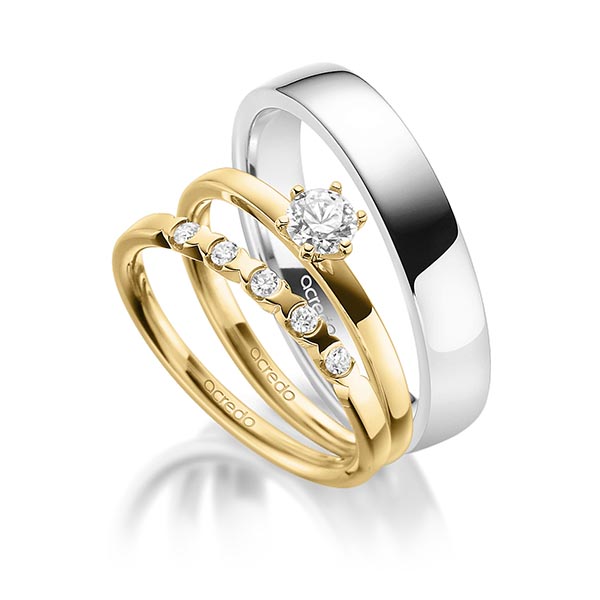 Triset in Gelbgold 585 mit 0,3 ct. + zus. 0,1 ct. Brillant tw, vs von acredo - A-1886-1 Triset in Gelbgold 585 mit 0,3 ct. + zus. 0,1 ct. Brillant tw, vs von acredo - A-1886-1