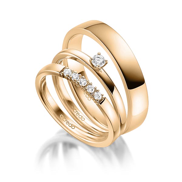 Triset in Roségold 585 mit zus. 0,25 ct. Brillant tw, vs tw, si von acredo - A-1877-2 Triset in Roségold 585 mit zus. 0,25 ct. Brillant tw, vs tw, si von acredo - A-1877-2