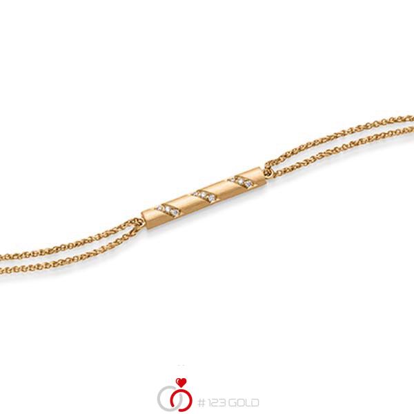Armband mit Anhänger in Roségold 585 mit zus. 0,09 ct. tw, si von acredo - A-1866-1 Armband mit Anhänger in Roségold 585 mit zus. 0,09 ct. tw, si von acredo - A-1866-1