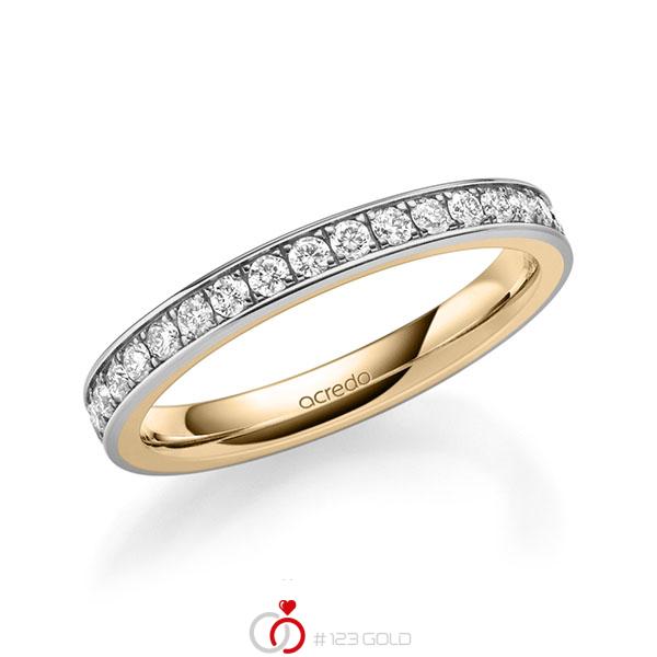 bicolor Memoire-Trauring/Ehering in aussen Graugold 585 , innen Roségold 585 halbausgefasst mit zus. 0,34 ct. Brillant tw, si von acredo - A-1679-12 bicolor Memoire-Trauring/Ehering in aussen Graugold 585 , innen Roségold 585 halbausgefasst mit zus. 0,34 ct. Brillant tw, si von acredo - A-1679-12